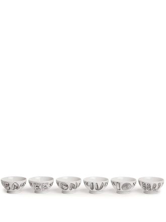Fornasetti set of six bowls - unisex - Porcelain - OS - White