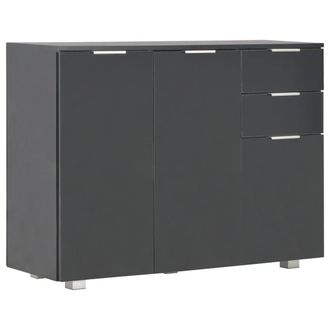 Berkfield Home Sideboard High Gloss Black 107x35x76 cm | Size: 107 x 35 x 76 cm
