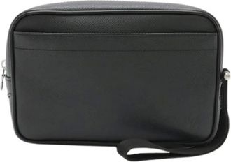 Louis Vuitton Pre-owned Cross Body Bags, female, Black, Size: ONE SIZE Pre-owned Taiga Clutch Bag