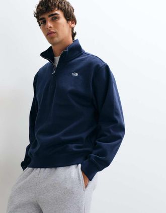 The North Face Essential Simple Dome - Felpa comoda con zip corta blu navy summit