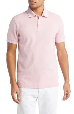 Ted Baker Palos Regular Fit Textured Cotton Knit Polo in Pale Pink at Nordstrom Rack, Size 6(Xxl)