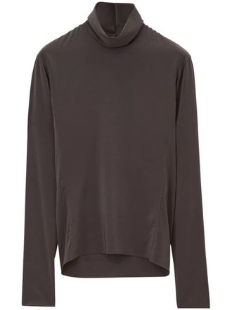 Christophe Lemaire high neck top - women - Fabric - 36 - Brown