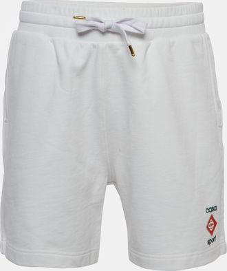 Casablanca White 3D Logo Print Cotton Drawstring Sweatshorts