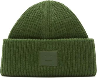 Acne Studios ribbed patch hat - Green