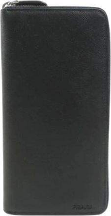 Prada Pre-owned Wallets, male, Black, Size: ONE SIZE Pre-owned Long wallet (bi-fold)