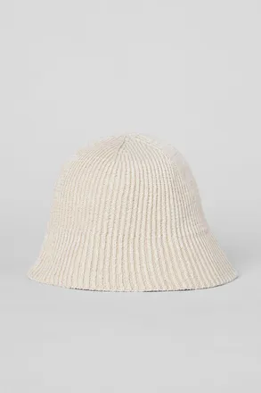Alo | Denim Knit Cloche in Ivory/Oatmilk