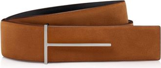 Tom Ford NUBUCK REVERSIBLE 38MM T BELT Size: 100, colour: CARAMEL