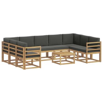 vidaXL Conjunto De Sof&aacute;s De Exterior 10 Pcs Blanco Y Antracita Vidaxl
