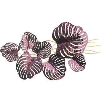 Beliani Decorazione murale fatta a mano Foglia astratta appesa alla parete Pezzo di decorazione Viola Vibe Metallo Multicolore Holmium