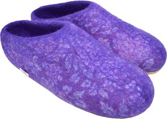 Gheri Wool Felt Home Indoor Mule Slippers House Shoes Purple