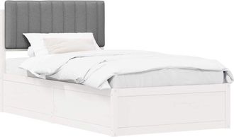 vidaXL Estructura De Cama Con Cabecera Tapizada Gris Claro Vidaxl