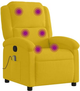 vidaXL Vidaxl - Sill&oacute;n De Masaje Reclinable De Terciopelo Amarillo