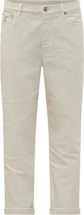 Brunello Cucinelli Jeans, Heren, Wit, S, Denim, Dyed Denim Pants
