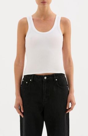 Nude Lucy Rib Singlet Top in White at Nordstrom, Size Medium