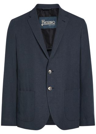 Herno Linen and Cotton-blend Blazer - Navy - 54 (UK44 / Xxl)