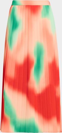 Misook Pleated Crepe Midi Skirt