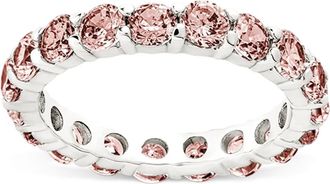 Sterling Forever Sterling Silver Gracie Pink Sapphire CZ Eternity Ring