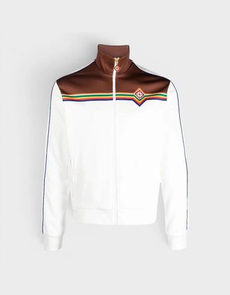 Casablanca Mens Printed Tricot Track Top White - Size: 40/Regular