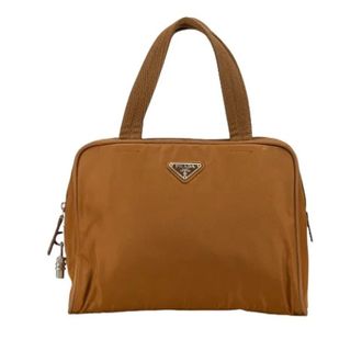 Prada Pre-owned Handbags, female, Brown, Size: ONE SIZE Pre-owned Nylon Handbag