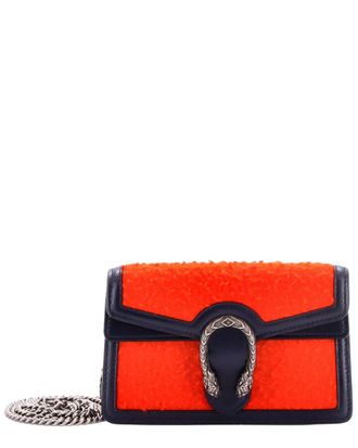 Gucci Orange Wool & Leather Dionysus Bag Super Mini (Authentic Pre-Loved)