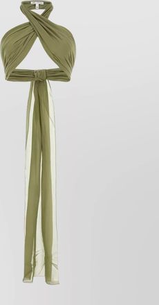 Ami silk backless crop top