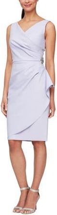 Alex Evenings Contour Collection Side Ruched Cocktail Dress in Lavender at Nordstrom Rack, Size 18 (Similar To 14W)