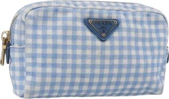 Prada Pre-owned Bags, female, Blue, Size: ONE SIZE Pre-owned Canvas Bag