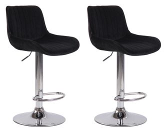 Clp Clp - Set De 2 Taburetes De Bar Lentini En Terciopelo Negro Cromado