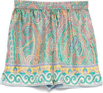 Etro paisley-print shorts - women - Silk/Silk - S - Green