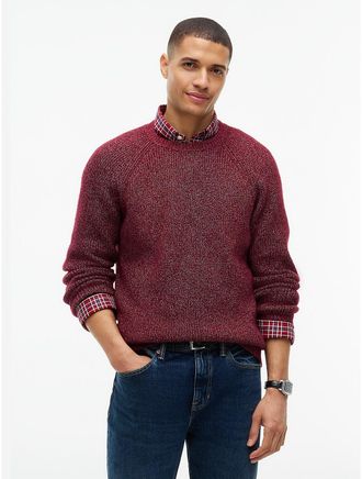Tommy Hilfiger Mens Relaxed Donegal Shaker Knit Sweater - Burgundy - XXL