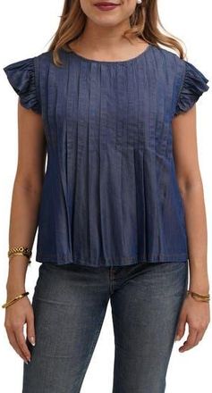 Cyrus Pleated Top in Tide Denim at Nordstrom Rack, Size X-Large