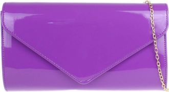 Girly HandBags Womens Plain Glossy Clutch Bag (Purple)