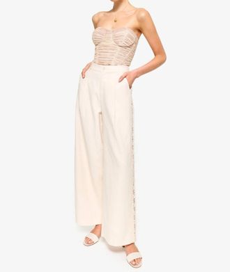 Cami NYC Lorca High Rise Linen Pants In Bone