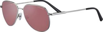 Serengeti Eyewear Haywood Small Polarized SS544004 Mens Sunglasses Silver Size 55