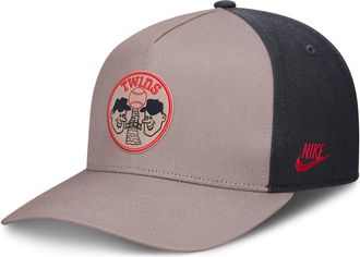 Nike Minnesota Twins Cooperstown Rise Nike Mens MLB A-Frame Adjustable Hat in Brown | NB1A0ILJMNT-LCD