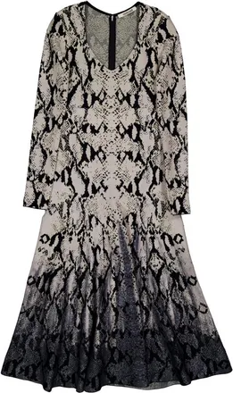 Roberto Cavalli Python-Print Ombre Knit Midi Dress, Brand Size 42 ( US Size 8 )