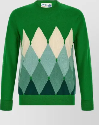 Ballantyne cashmere diamond-pattern ribbed crew-neck jumper