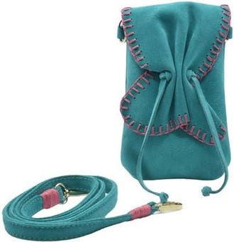 Carlos Falchi Cell Phone Butterfly Suede Leather Bag in Sky at Nordstrom