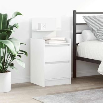 Berkfield Home Bedside Cabinets with 2 Drawers 2 pcs White 38x34x80 cm | Size: 38 x 34 x 80 cm