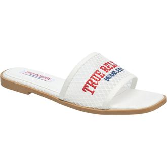 True Religion Brat Mesh Slip on Sandal in White at Nordstrom, Size 10
