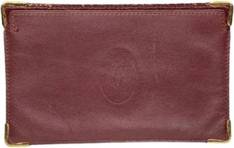 Cartier Pre-owned Vintage Portemonnee - Dames - Vintage Accessoires - Rood - ONE Size - Leer - Vintage