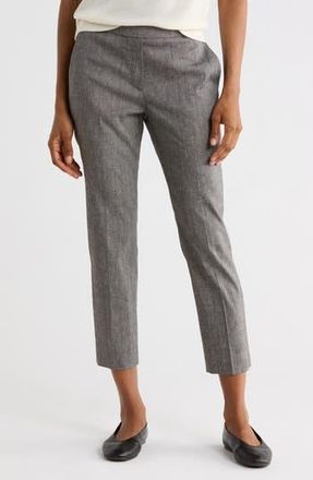 Theory Treeca Linen Blend Crop Pants in Black Melange at Nordstrom Rack, Size 00