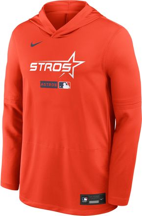Nike Houston Astros City Connect Nike Mens Dri-FIT MLB Long-Sleeve Hooded Top in Orange | 03B989LHUS-Z4C