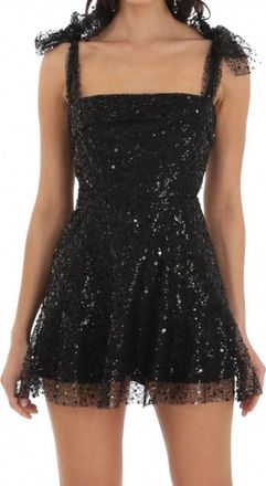 Lucy in the Sky Womens Evermore Sequin Mini Dress In Black