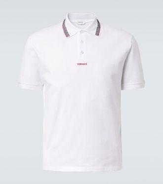 Versace Greca cotton piqu&eacute; polo shirt