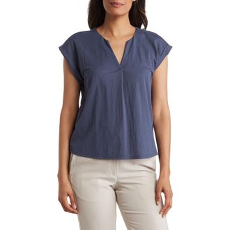Bobeau Dolman Sleeve Piqu&eacute; T-Shirt in Indigo at Nordstrom Rack, Size X-Small