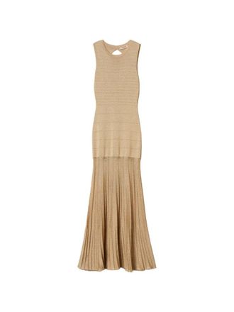 Twin-Set Flared Maxi Dress with Fitted Bodice
