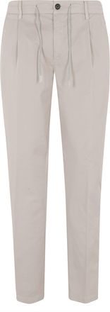 Eleventy Taupe Jogger Drawstring Cotton Straight-Leg Pants