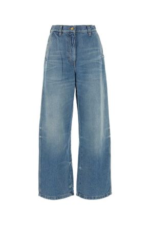 Palm Angels Sky Blue Wide leg denim jeans