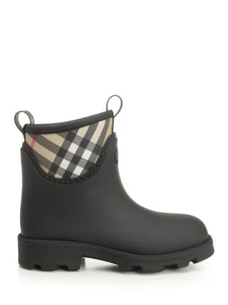 Burberry Marsh Stamp Rubber Ankle Boots Nero-Donna